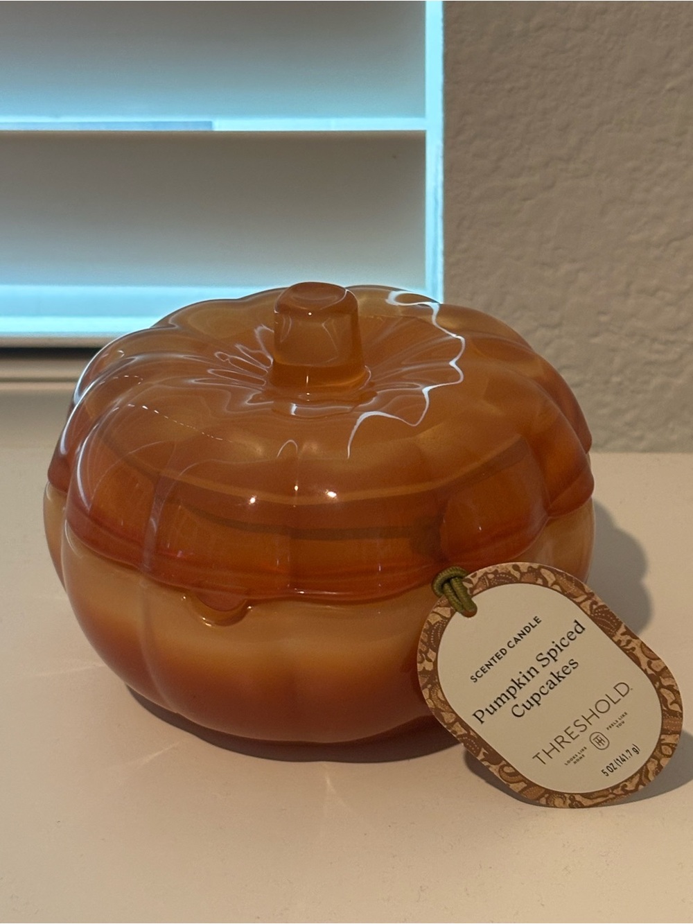 Threshold Pumpkin Spiced Cupcakes Scented Candle in a glass pumpkin jar